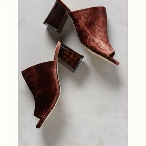 Anthropologie Silent D Velvet Mules